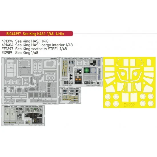 Eduard BIG49397 1/48 Westland Sea King HAS.1 Super Detail Parts for Airfix kits - Model Planes