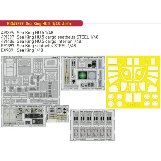 Eduard BIG49399 1/48 Westland Sea King HU.5 Super Detail Parts for Airfix kits - Model Planes