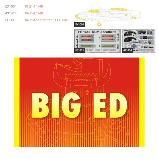 Eduard BIG49403 1/48 Mitsubishi Ki-21-I Super Detail Set for ICM kits