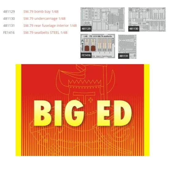 Eduard BIG49405 1/48 Savoia-Marchetti SM.79 Sparviero Super Detail Set for Eduard kits