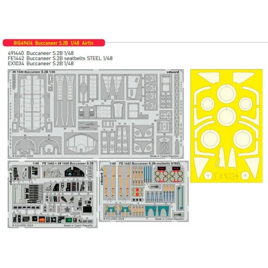 Eduard BIG49414 1/48 Blackburn Buccaneer S.2B Super Detail Set for Airfix kits - Model Planes