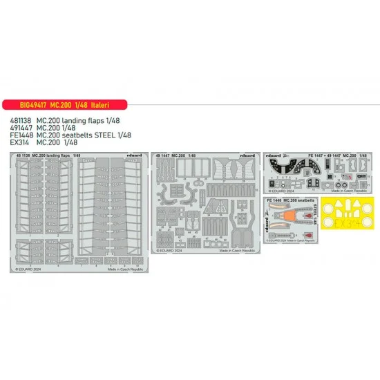 Eduard BIG49417 1/48 Macchi MC 200 Saetta Super Detail Set for Italeri kits - Model Planes
