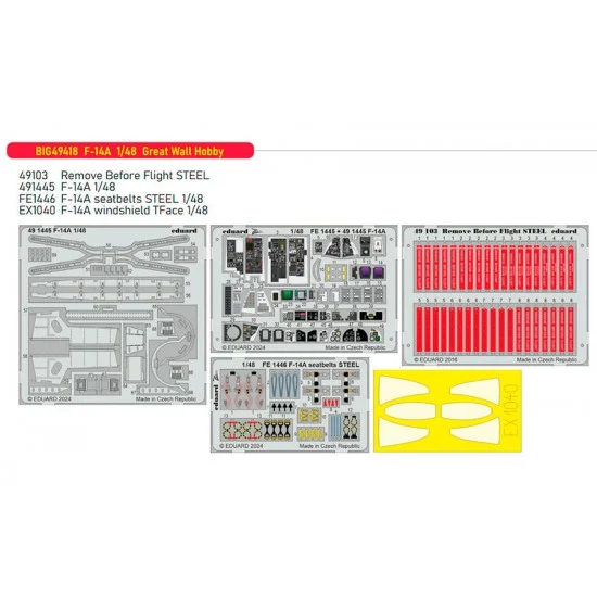 Eduard BIG49418 1/48 F-14A Tomcat Super Detail Set for Great Wall Hobby kits