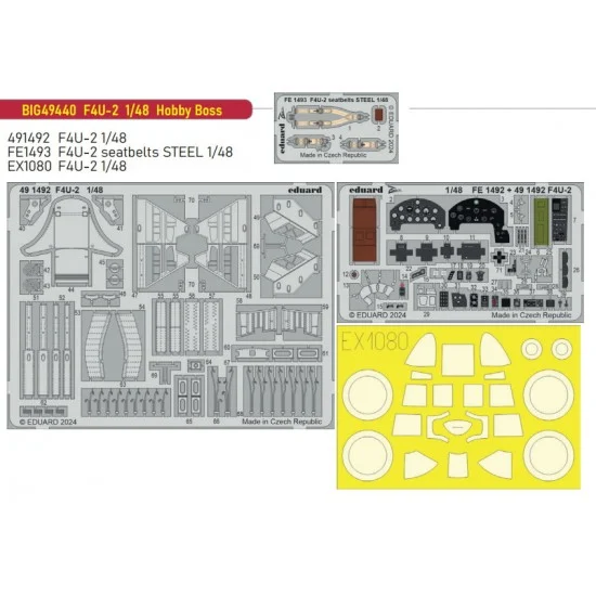 Eduard BIG49440 1/48 F4U-2 Super Detail Set (PE) for Hobby Boss kits