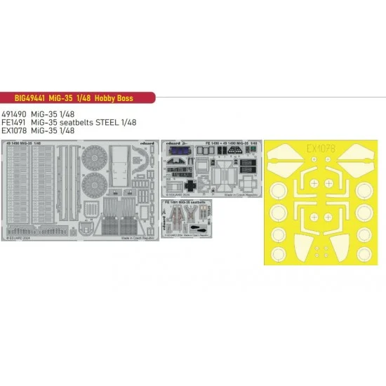 Eduard BIG49441 1/48 MiG-35 Super Detail Set (PE) for Hobby Boss kits