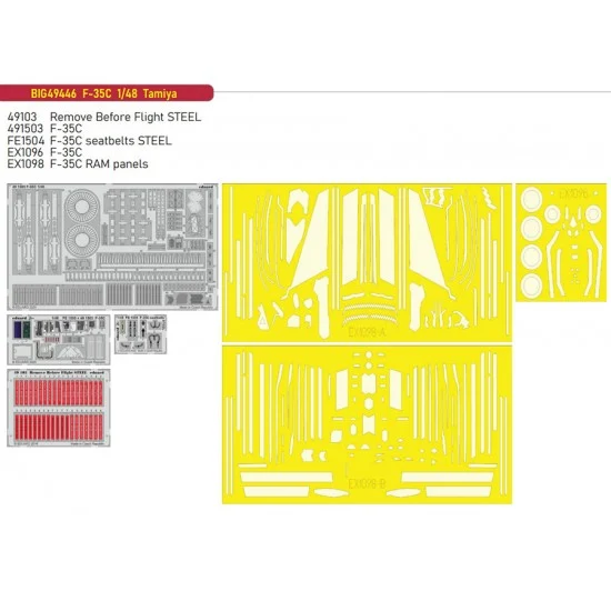 Eduard BIG49446 1/48 F-35C Lightning II Super Detail set for Tamiya kits
