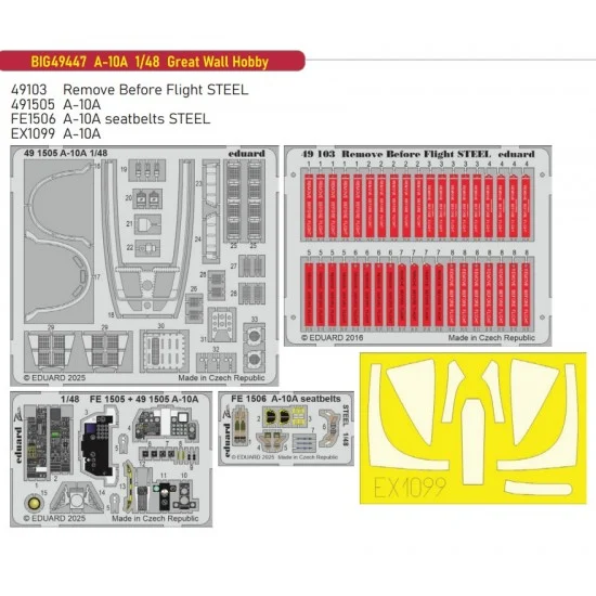 Eduard BIG49447 1/48 A-10A Thunderbolt II Super Detail set for Great Wall Hobby kits