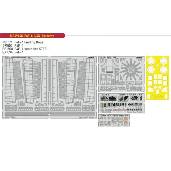 Eduard BIG49448 1/48 F4F-4 Wildcat Super Detail set for Academy kits