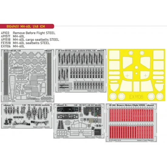 Eduard BIG49451 1/48 MH-60L Black Hawk PE Super Detail Set for ICM kits