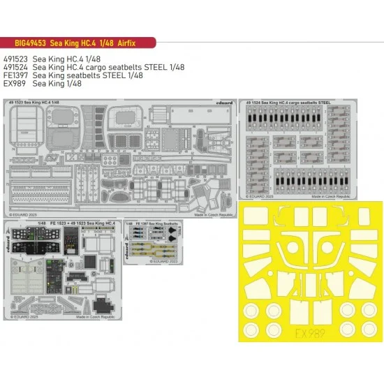 Eduard BIG49453 1/48 Sea King Hc.4 Super Detail Set (PE) for Airfix kits - Model Planes