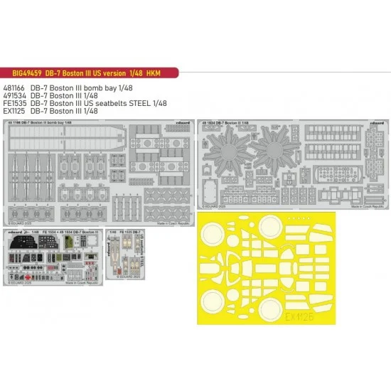 Eduard BIG49459 1/48 DB-7 Boston III US Ver Photo-etched Super Detail set for HK Model kits