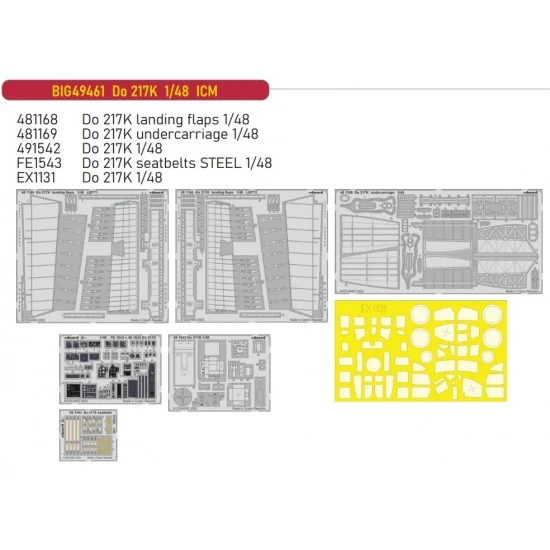 Eduard BIG49461 1/48 Do 217K Photo-etched Super Detail set for ICM kits