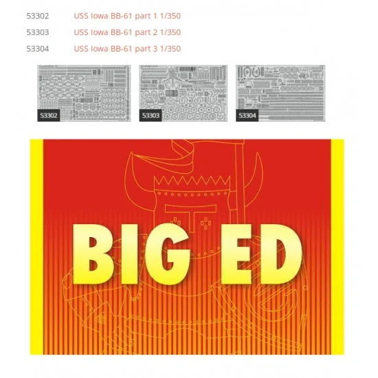 Eduard BIG5371 1/350 USS BB-61 Iowa Battleship Super Detail Set for HobbyBoss kits