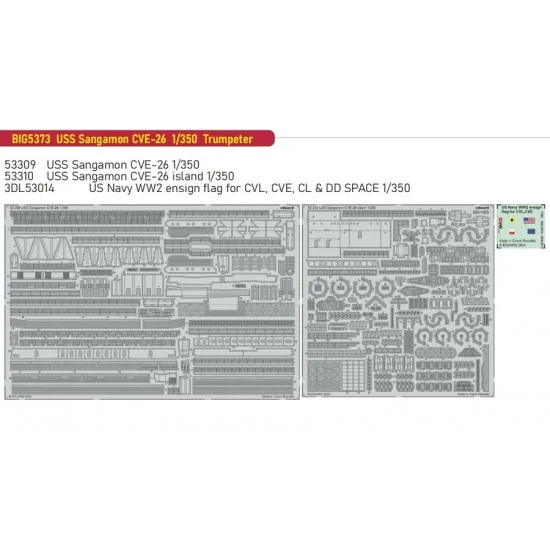 Eduard BIG5373 1/350 USS Sangamon CVE-260 Super Detail Set for Trumpeter kits