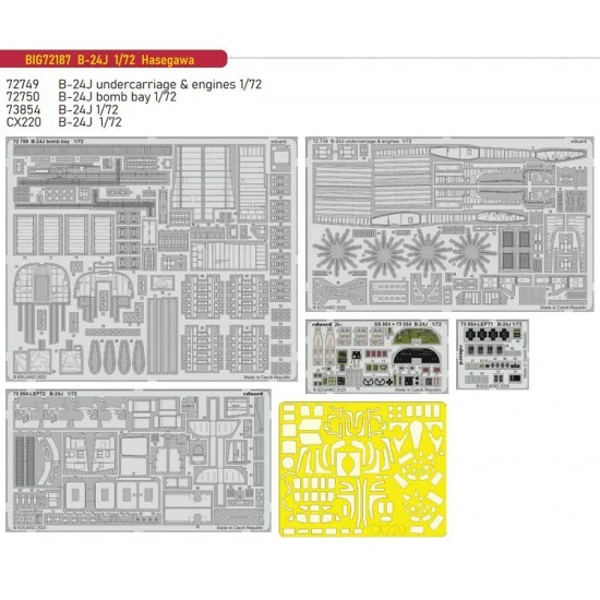 Eduard BIG72187 1/72 Consolidated B-24J Liberator Super Detail set for Hasegawa kits