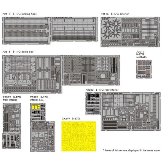 Eduard BIG7267 Super Detail Set for 1/72 B-17G Flying Fortress for Revell kit