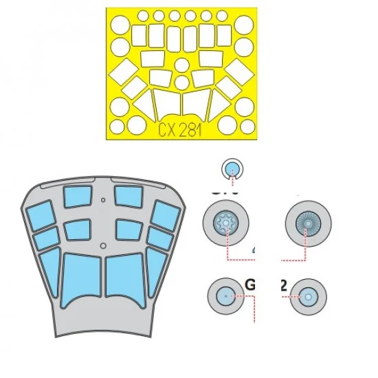 Eduard CX281 1/72 Alenia C-27J Spartan Paint Mask for Italeri kit