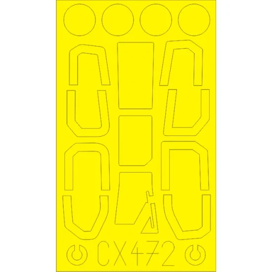 Eduard CX472 1/72 JGSDF Observation Helicopter OH-1 Ninja Paint Mask for Aoshima kit #01434