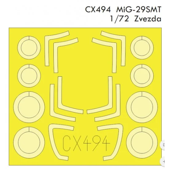 Eduard CX494 1/72 Russian Mikoyan MiG-29 SMT Masks for Zvezda #7309