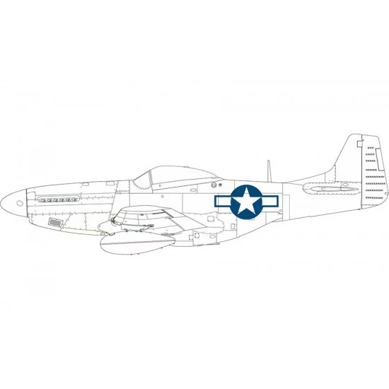 Eduard CX664 1/72 US P-51D Mustang National Insignia Masks for Eduard kits