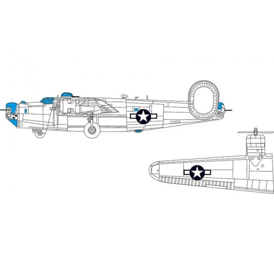 Eduard CX668 1/72 US B-24H Liberator National Insignia Paint Masks for Airfix kits