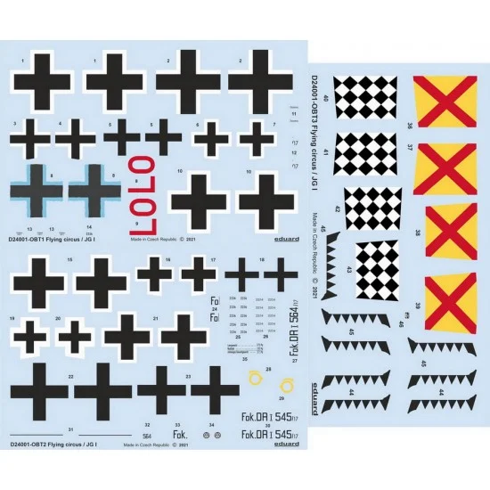 Eduard D24001 1/24 Flying Circus / JG I Decals for Meng kits - Model Planes