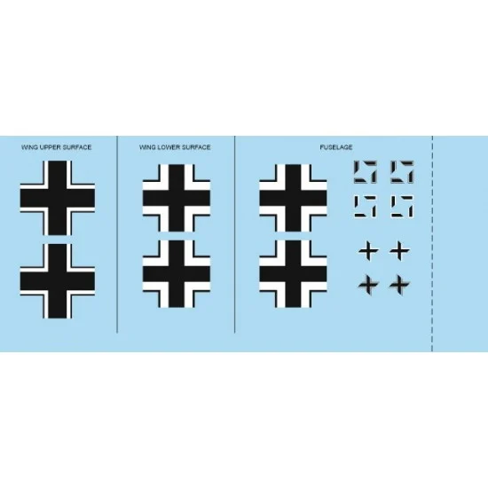 Eduard D48043 1/48 Messerschmitt Bf 109F-2 National Insignia Decals for Eduard kits
