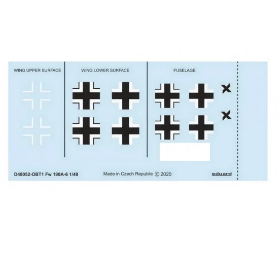 Eduard D48052 1/48 Focke-Wulf Fw 190A-6 National Insignia Decals for Eduard kits