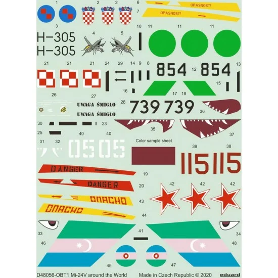 Eduard D48056 1/48 Mil Mi-24V Around the World Decals for Zvezda kits