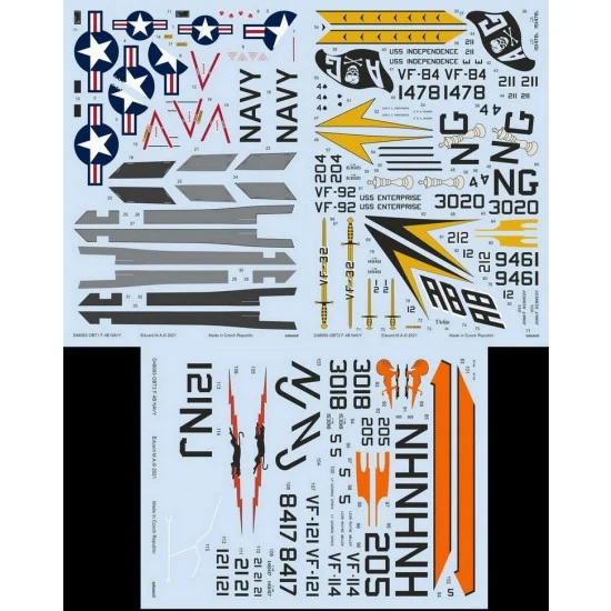 Eduard D48093 1/48 McDonnell Douglas F-4B Phantom II NAVY Decals for Tamiya kits