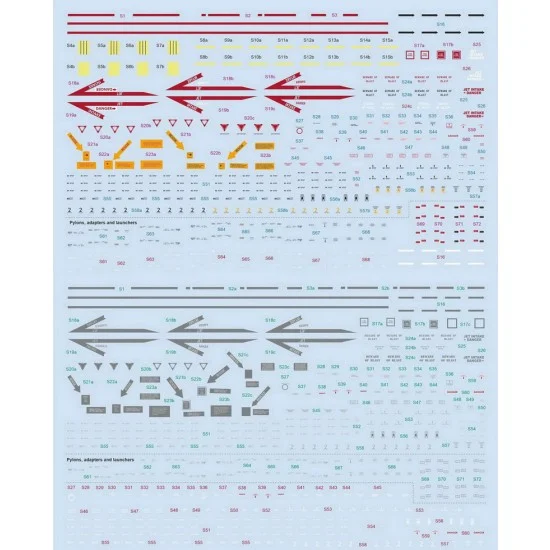 Eduard D48099 1/48 Grumman F-14 Tomcat Stencils Decals for Tamiya kits