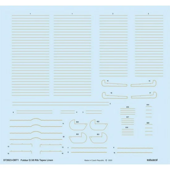 Eduard D72023 1/72 Fokker D.VII Rib Tapes Linen Decals for Eduard kits - Model Planes