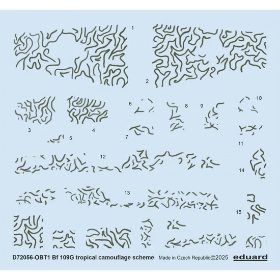 Eduard D72056 1/72 Bf 109G Tropical Camouflage Scheme Decal for Eduard kits - Model Planes
