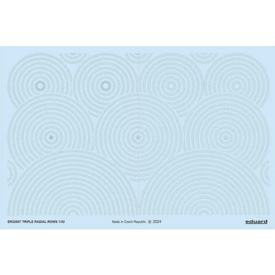 Eduard ER32007 1/32 Triple Radial Rows Raised Rivets 3D Decal - Model Planes