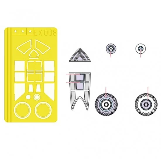 Eduard EX008 1/48 Republic P-47D-20 Thunderbolt Paint Mask for Tamiya kit