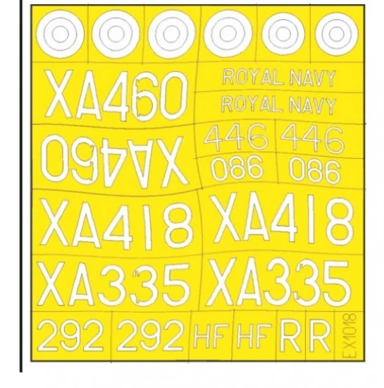 Eduard EX1018 1/48 Fairey Gannet AS.1/AS.4 National & a/c Marking Masks for Airfix kits - Model Planes