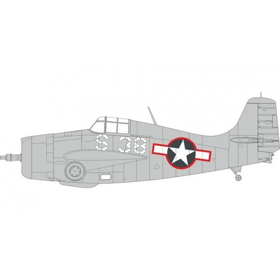 Eduard EX1032 1/48 US Grumman FM-1 Wildcat National Insignia with Red Outline Mask for Tamiya kits