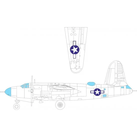 Eduard EX1046 1/48 Martin B-26B Marauder National Insignia Masking for ICM kits