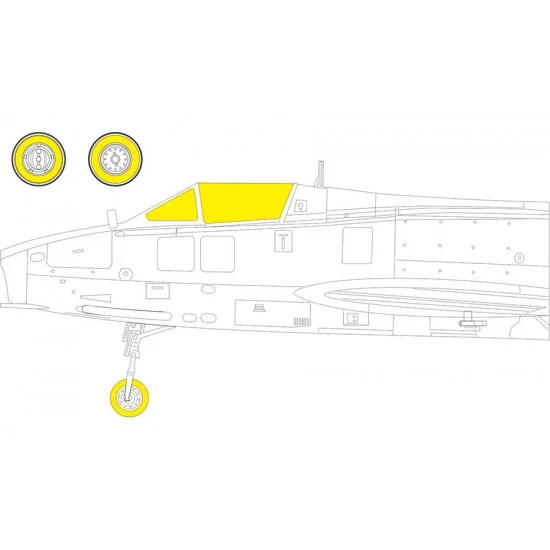 Eduard EX1048 1/48 Dassault SMB-2 Super Mystere TFace Canopies Masks for Special Hobby kits