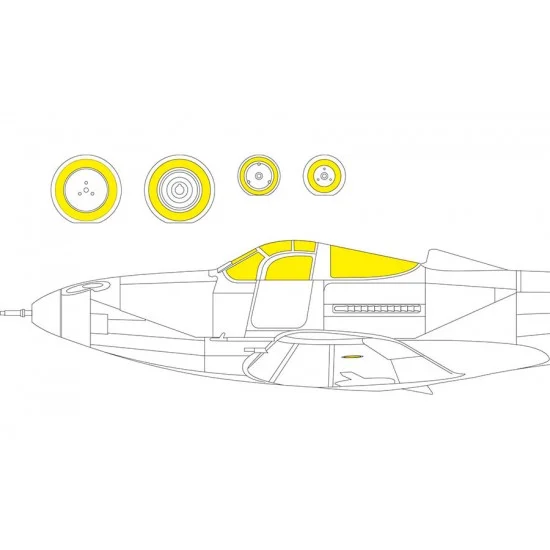 Eduard EX1074 1/48 Bell P-39N Airacobra Canopy Masks for Arma Hobby kits