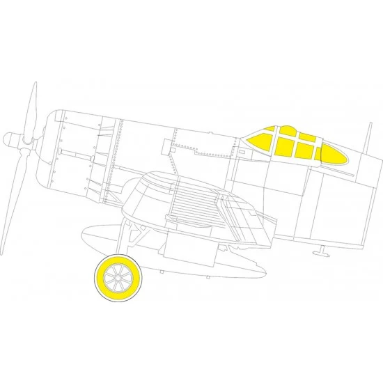 Eduard EX1081 1/48 Vought F4U-2 Corsair Canopies and Wheels Masks for Hobby Boss kits