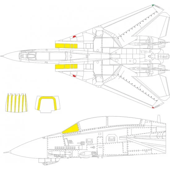 Eduard EX1103 1/48 Grumman F-14D Tomcat Masking for Great Wall Hobby kits