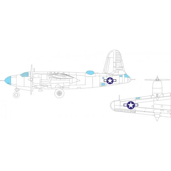 Eduard EX1118 1/48 B-26G Marauder US National Insignia Masking for ICM kits