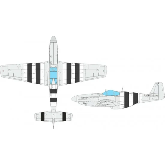 Eduard EX1119 1/48 P-51B/C Mustang D-Day Stripes Masking for Eduard kits