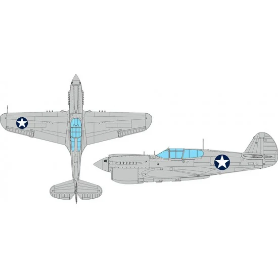 Eduard EX1120 1/48 P-40E Warhawk Us National Insignia Circular Masking for Eduard kits