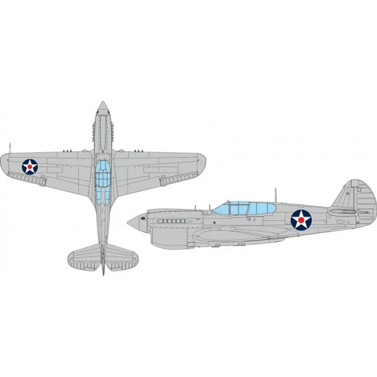 Eduard EX1124 1/48 P-40E US National Insignia with Red Centre Masking for Eduard kits
