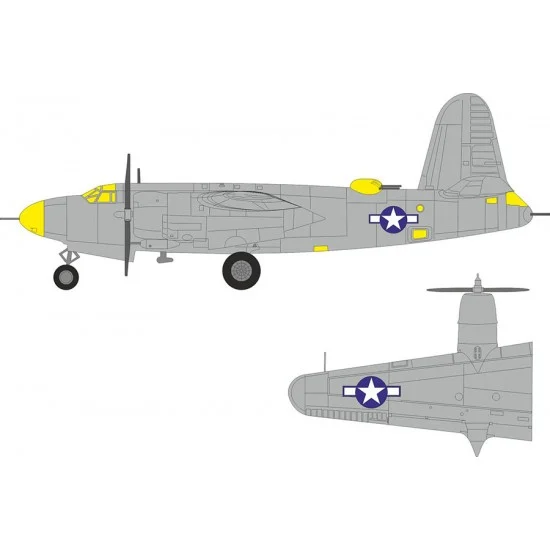 Eduard EX1138 1/48 B-26F Marauder US National Insignia Masking sheet for ICM kits