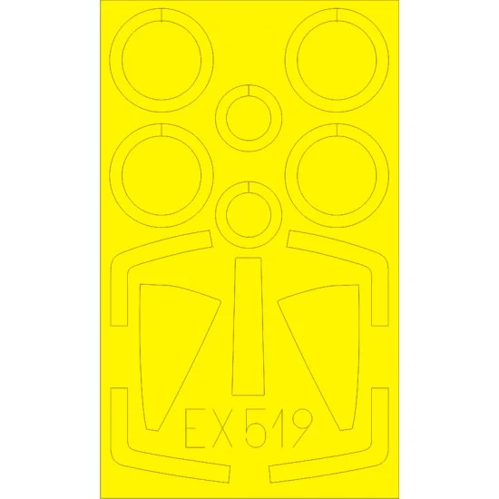 Eduard EX519 1/48 Super Etendard Paint Mask for Kinetic K48061 kit - Model Planes