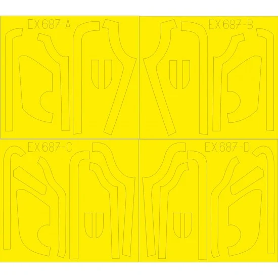 Eduard EX687 1/48 Boeing B-17G Flying Fortress Antiglare Panels (Dl & Bo) Paint Masking for HKM kits