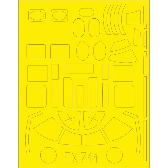 Eduard EX714 1/48 North American B-25D Mitchell Paint Masking for Revell kits
